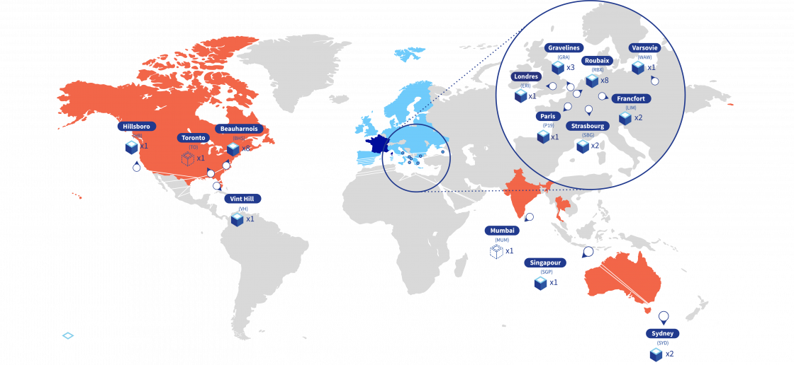 Global Data Center presence OVHcloud