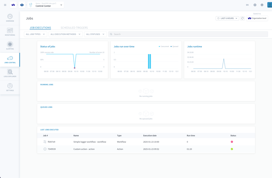 Control center jobs OVHcloud