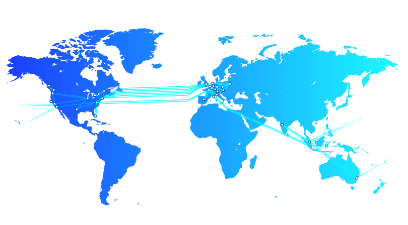 OVHcloud network map blue