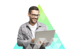Glassman on laptop